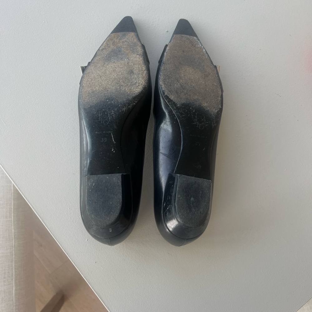 Dior Black Pointed Flats with Buckle - Picture 6 of 6